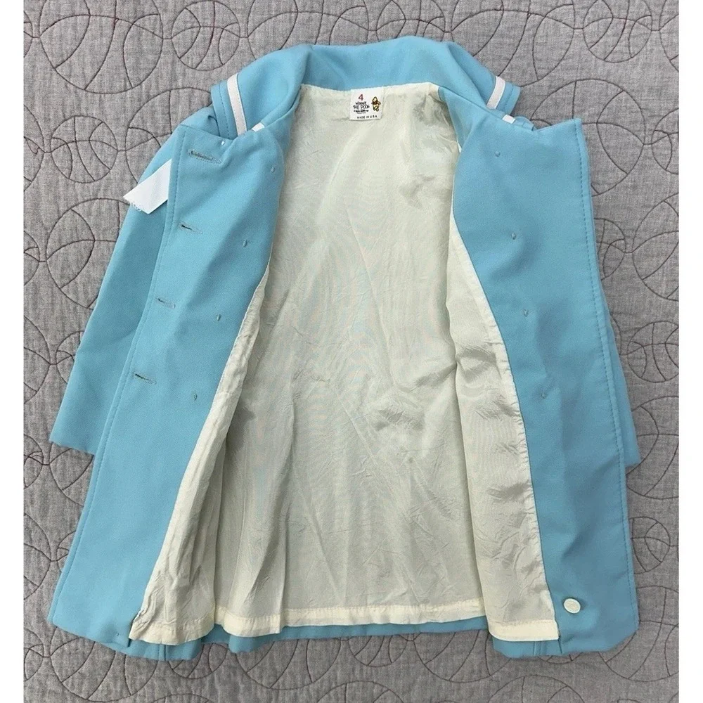 Vintage‎ 80s 90s Disney Winnie the Pooh Nautical Sailor Coat Jacket USA / Size 4